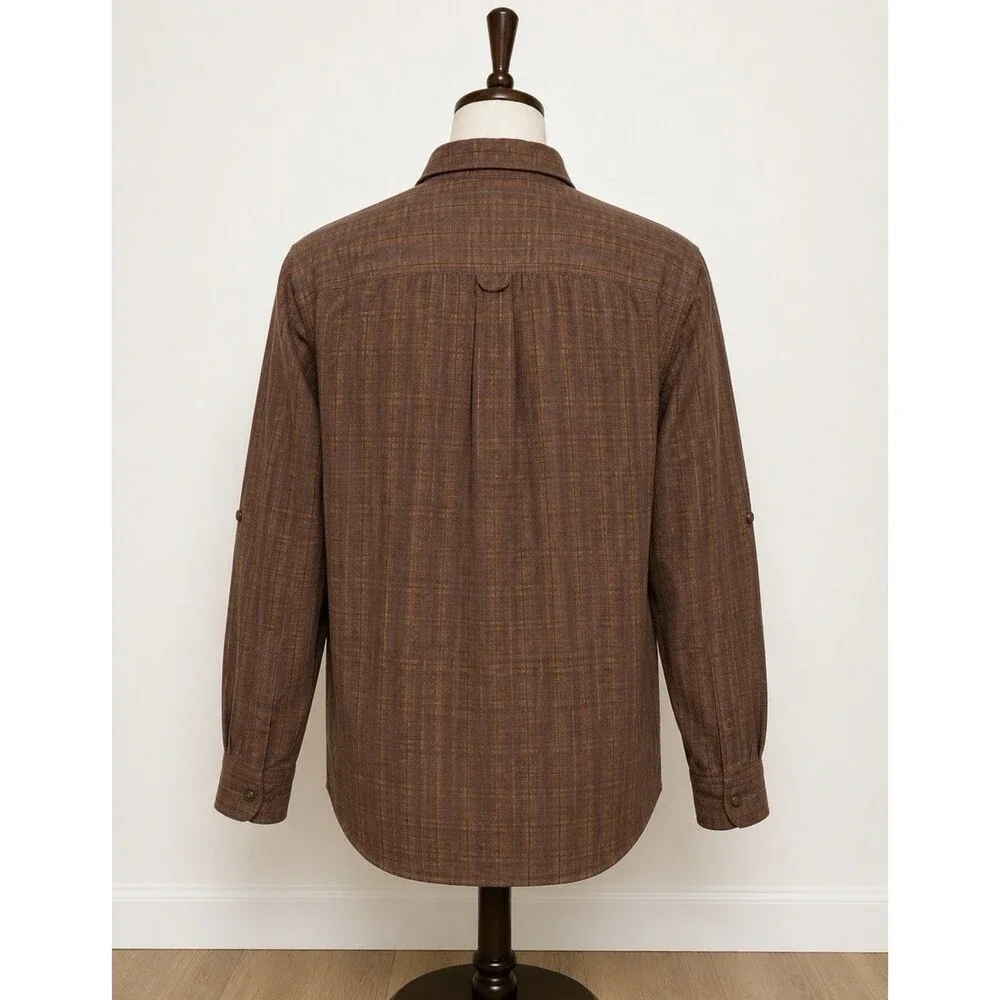 Vtg 1997 The North Face Men's Long Sleeve Button-up Shirt Outdoor Muted Brown M